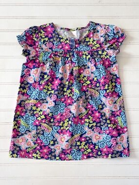 HANNA ANDERSSON EUC Colorful Floral Cotton Tunic Dress